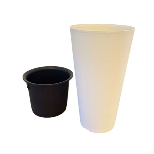 MACETA BLANCA POLIPROPILENO PVC 65CM ALTO