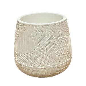 MACETA PVC COLOR BEIGE DE HOJAS