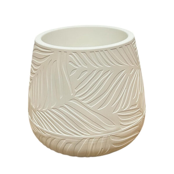 MACETA PVC COLOR BEIGE DE HOJAS
