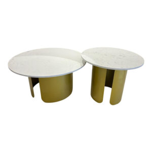 SET MESAS CON BASE DORADA GRANDE