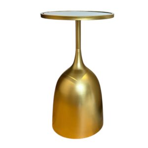 Mesa auxiliar dorada con top de espejo 2945