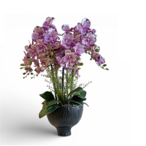 ORQUÍDEAS MORADAS 78CM BASE NEGRA