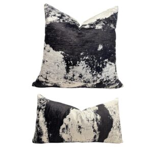 Funda para cojín - manchado negro y blanco #6
