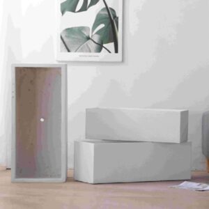 Maceta blanca rectangular
